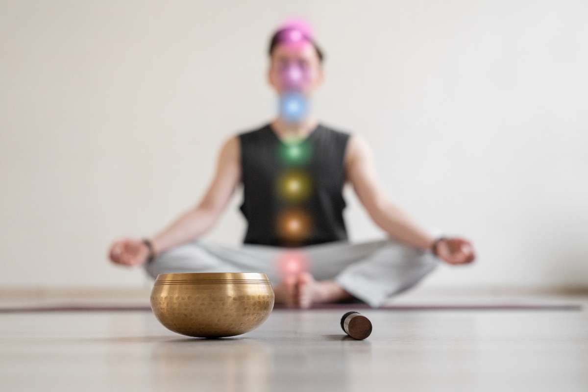 A person practicing Yoga and Ayurveda.